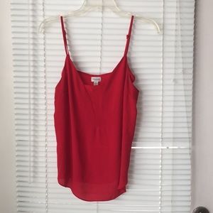 Red V-neck tank top